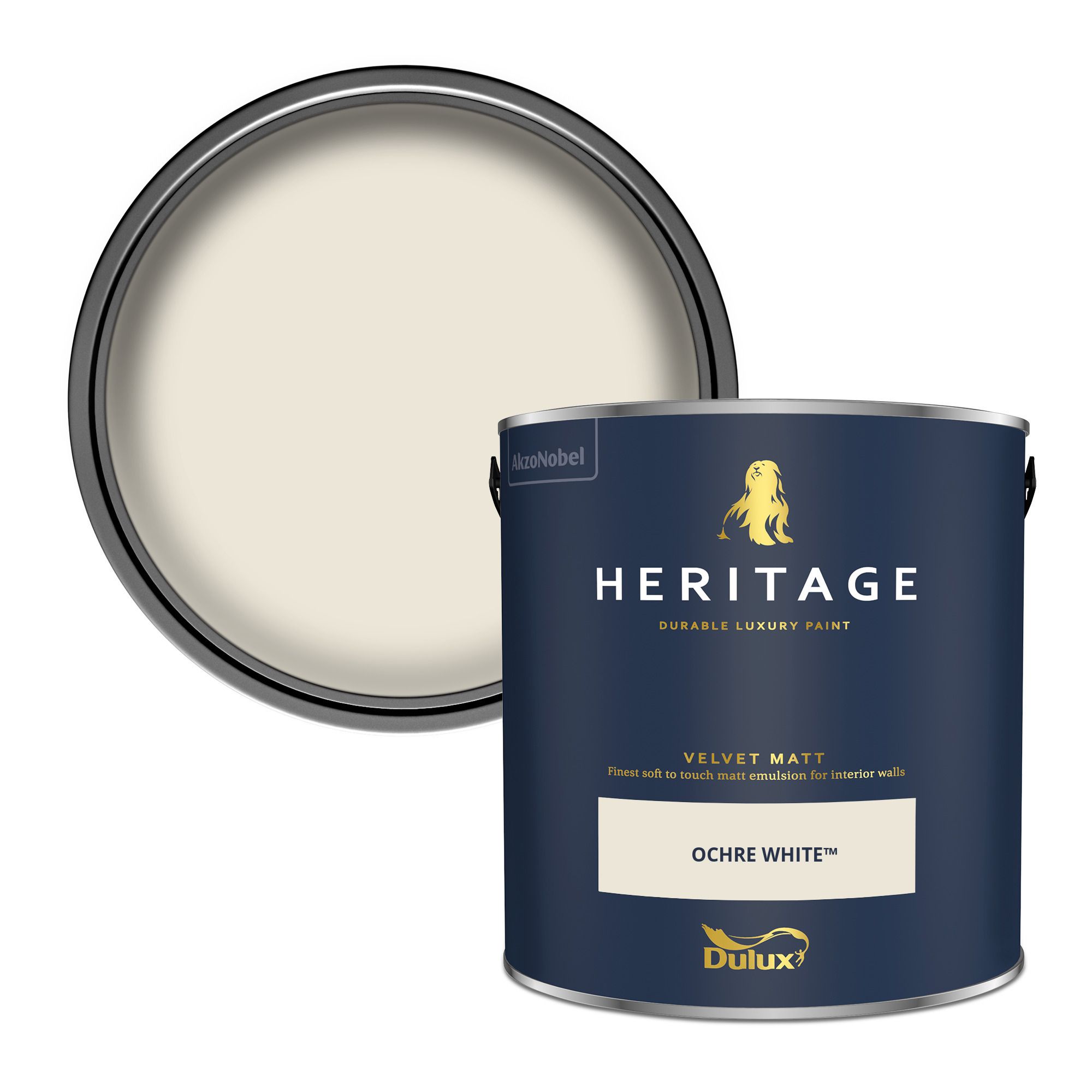 Dulux Heritage Ochre White Velvet matt Wall paint, 2.5L