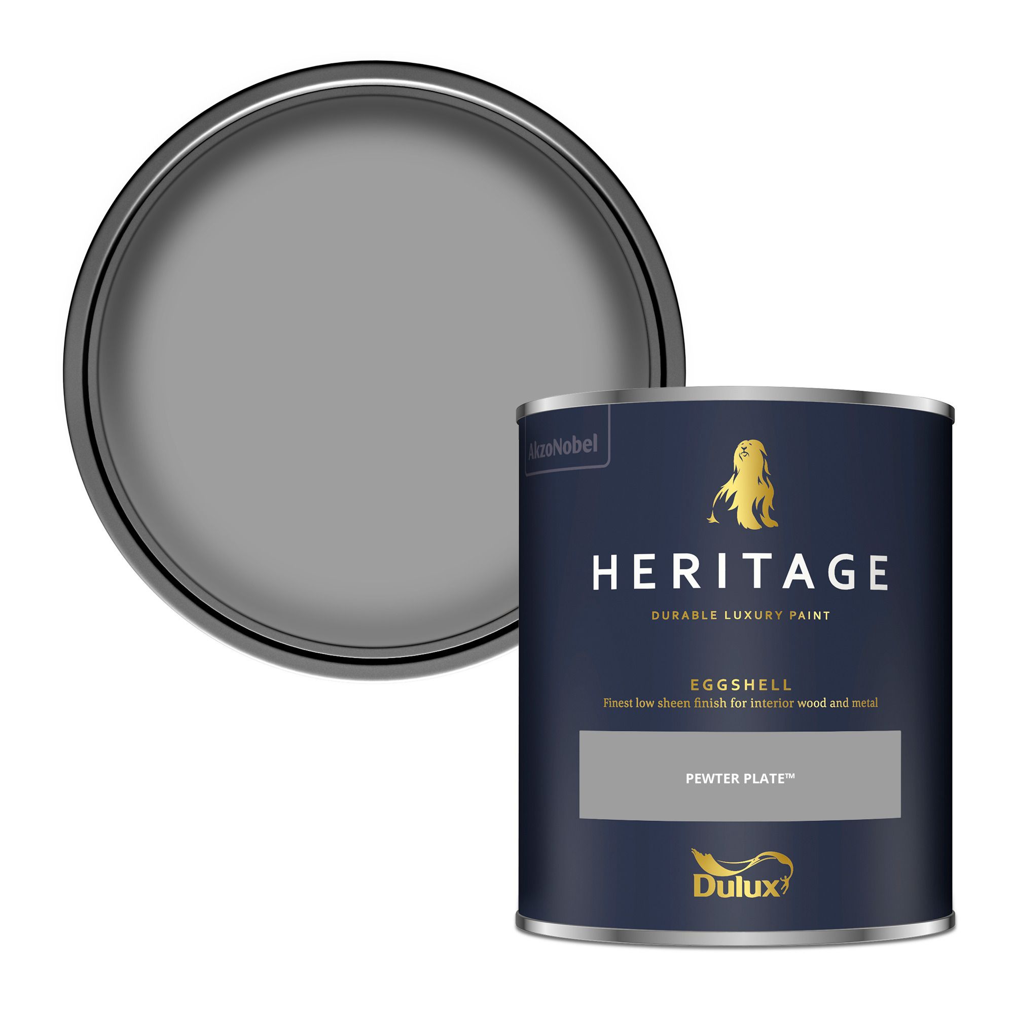 Dulux Heritage Pewter Plate Eggshell Multi-surface Wall paint, 750ml