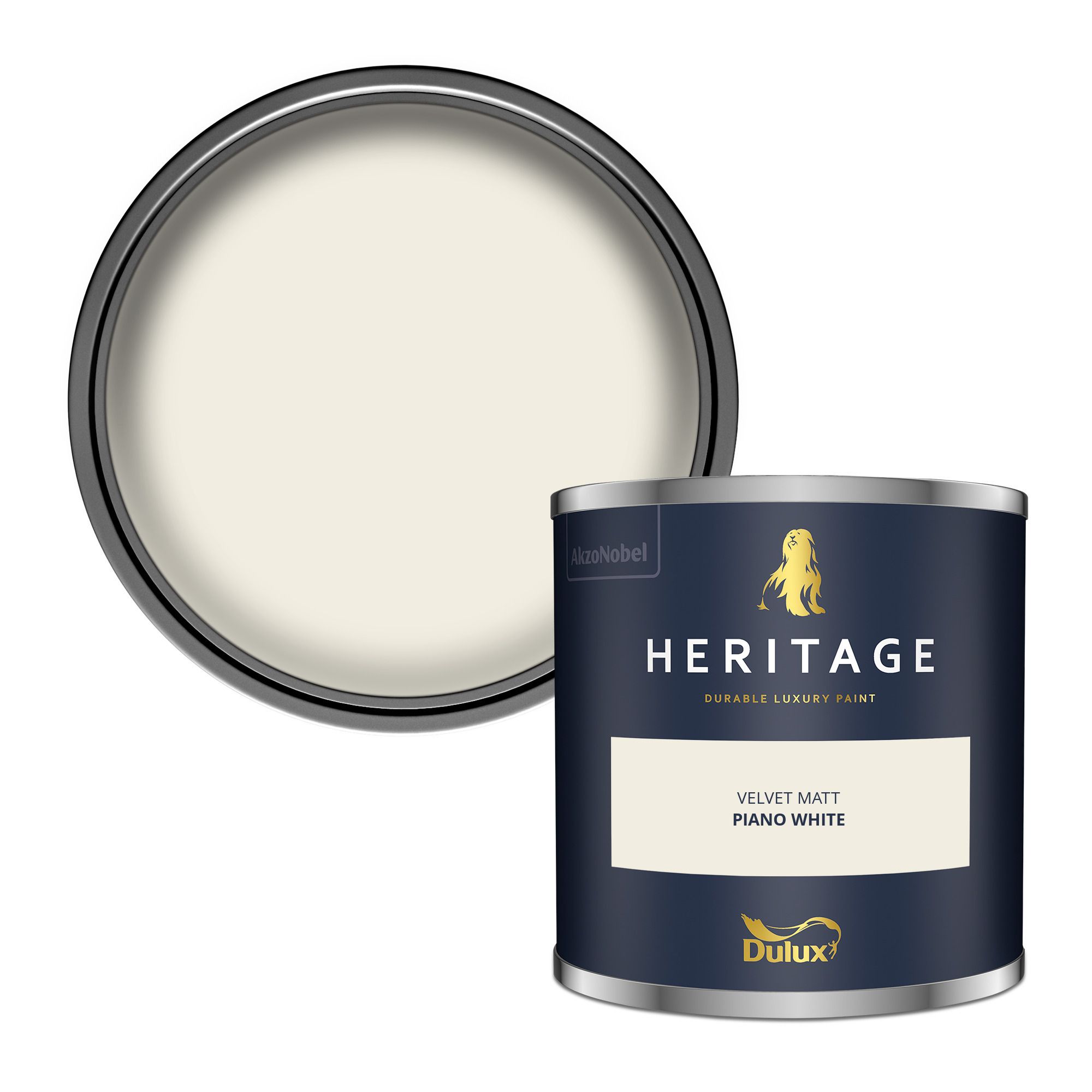 Dulux Heritage Piano White Matt Wall paint, 125ml Tester pot