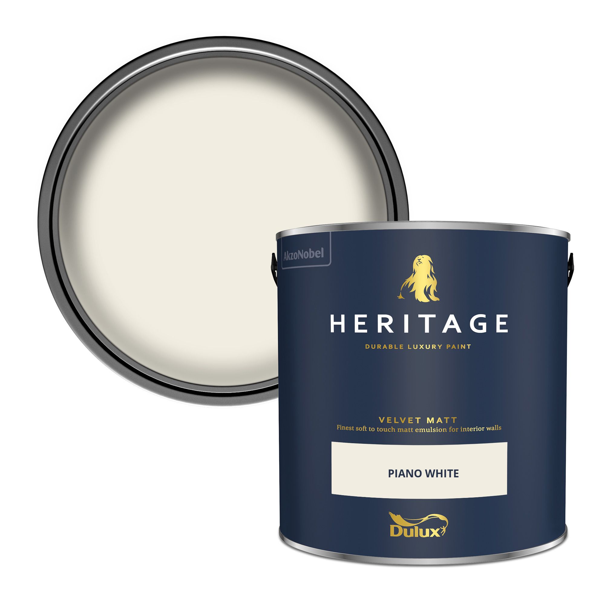 Dulux Heritage Piano White Velvet matt Wall paint, 2.5L