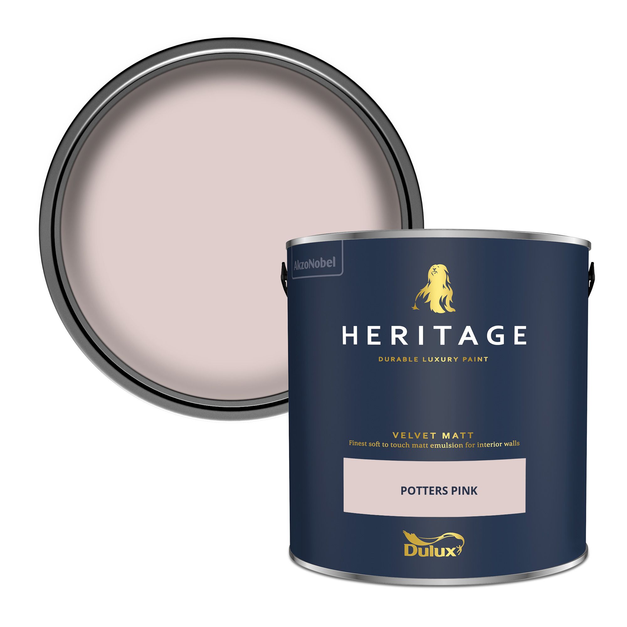 Dulux Heritage Potters Pink Velvet matt Wall paint, 2.5L