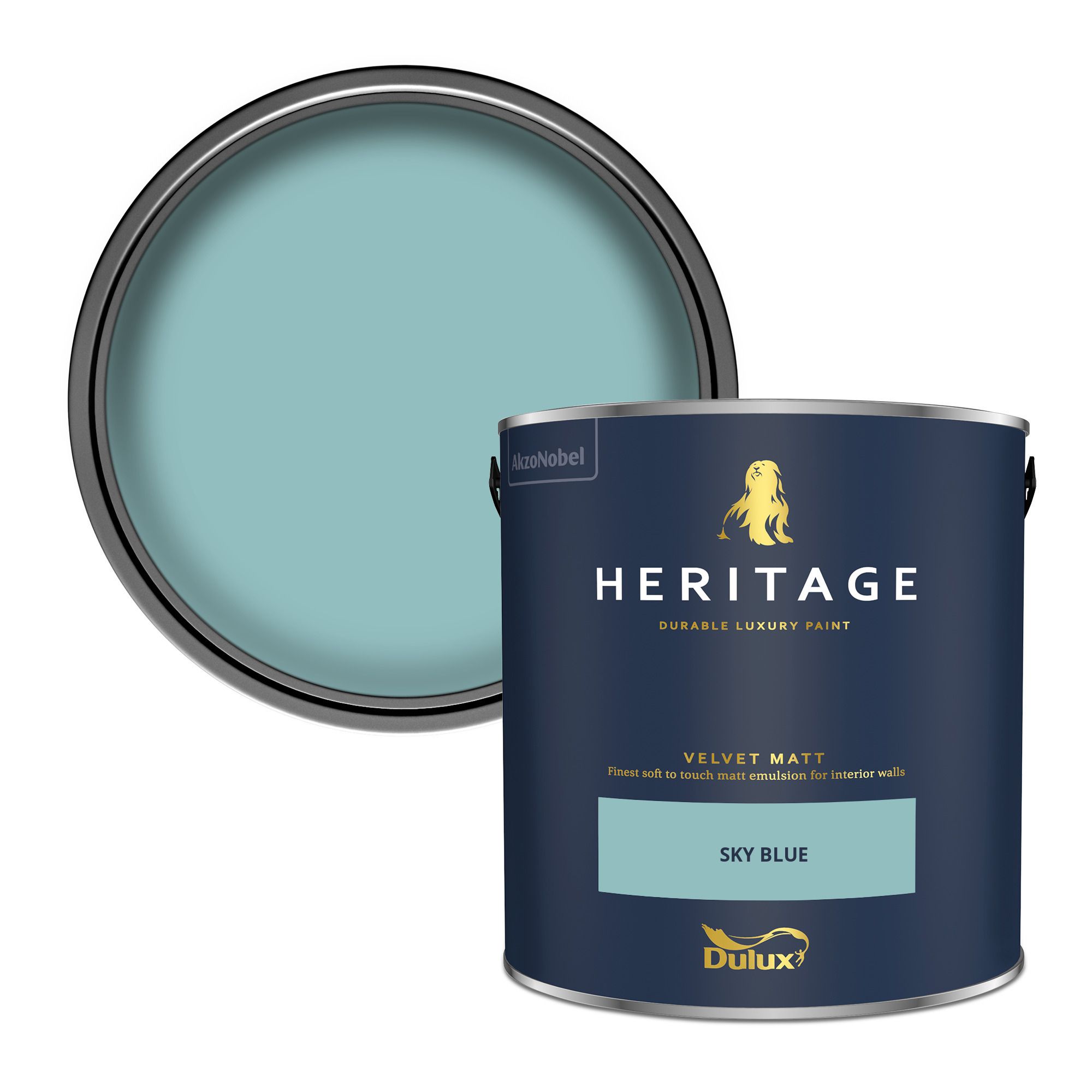 Dulux Heritage Sky Blue Velvet matt Wall paint, 2.5L