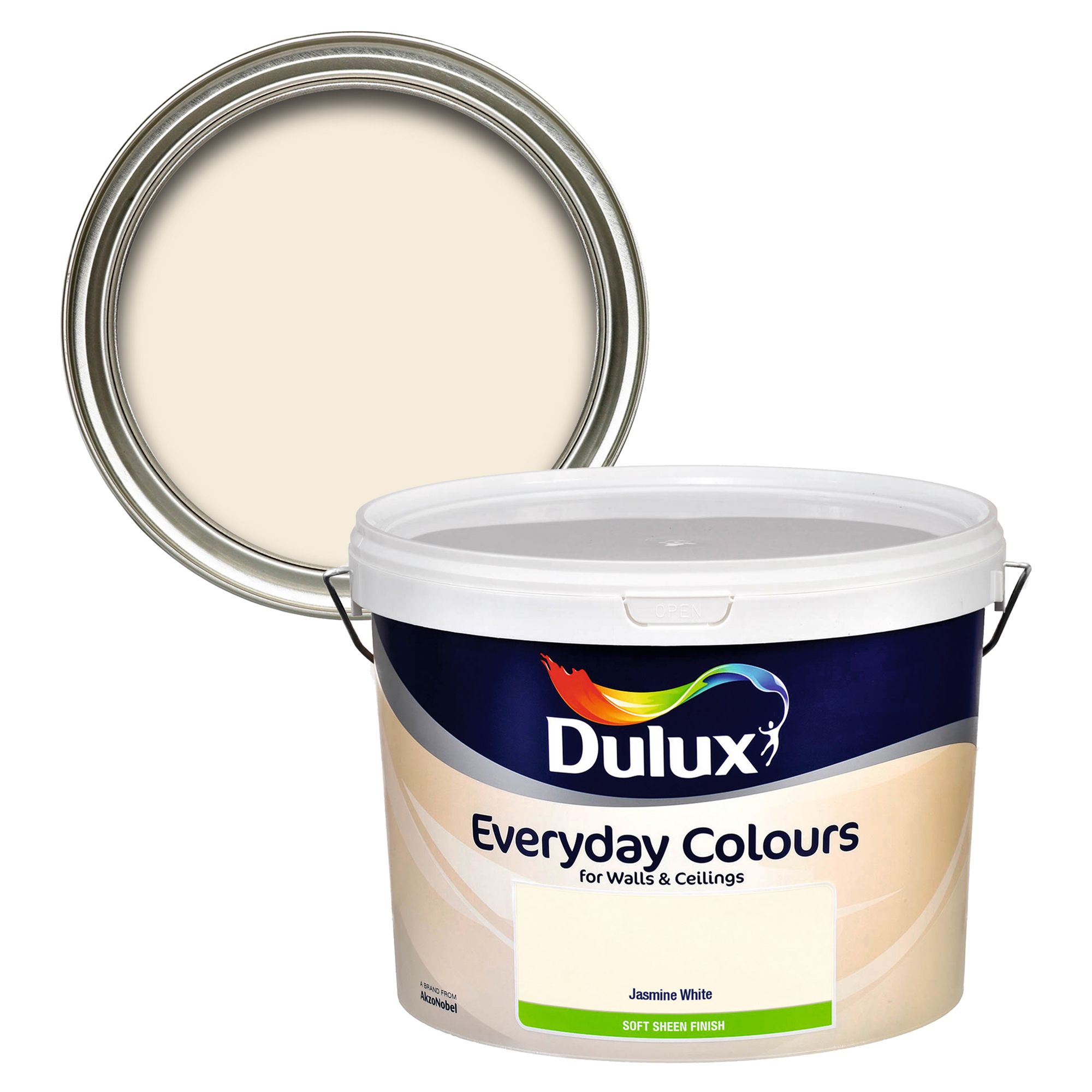Dulux Jasmine white Soft sheen Emulsion paint, 10L DIY at B&Q