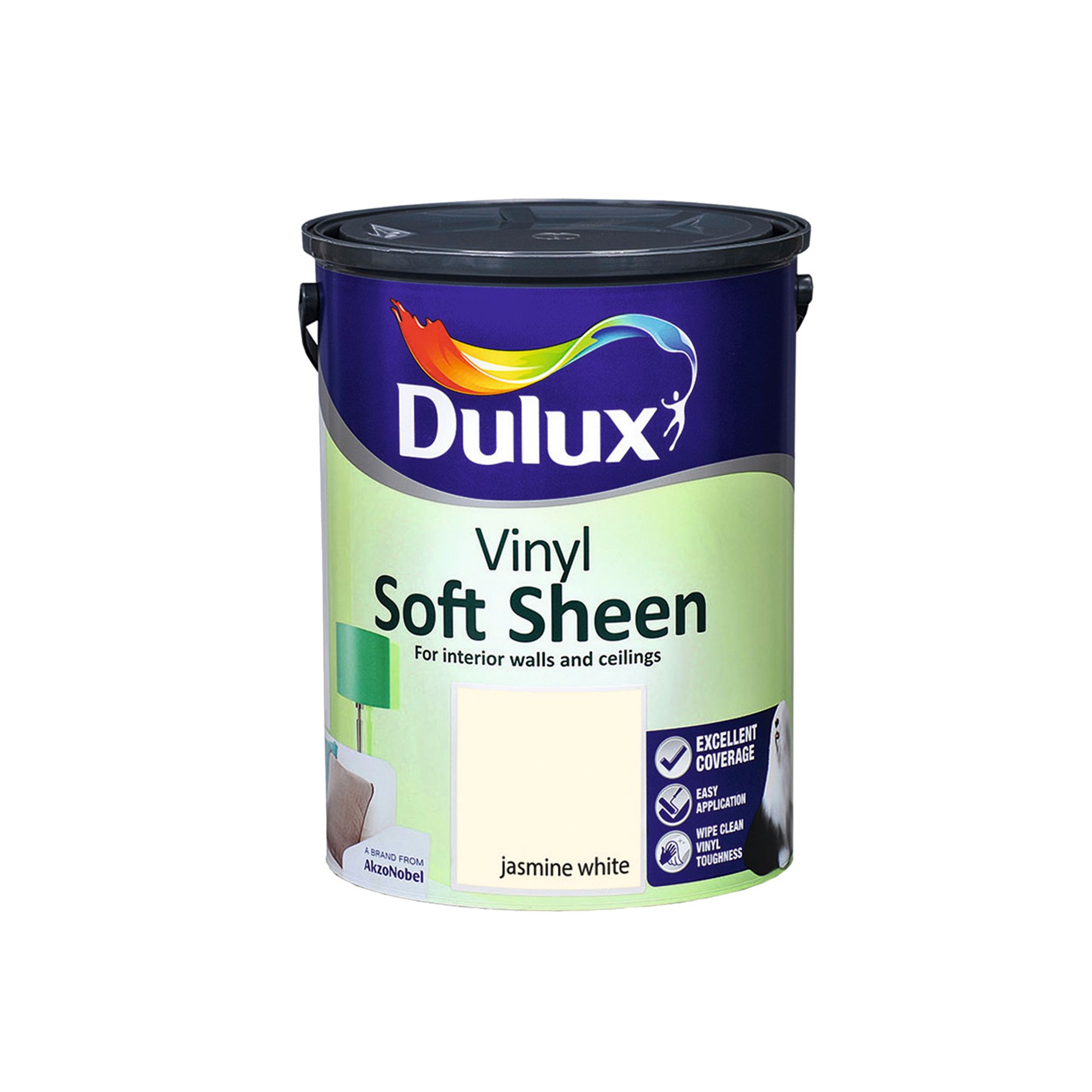 Dulux Jasmine white Soft sheen Emulsion paint, 5L