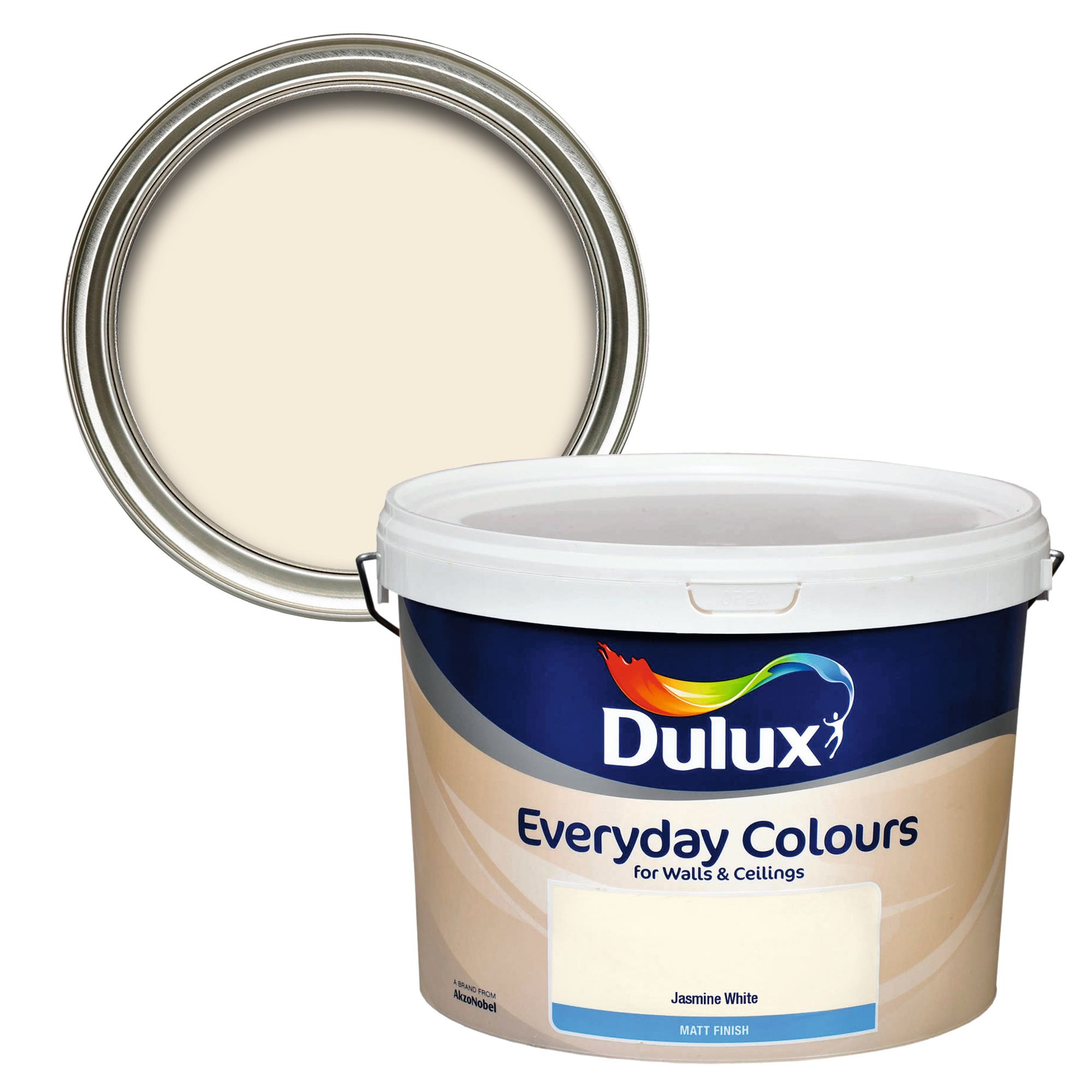 Dulux Jasmine white Vinyl matt Emulsion paint, 10L DIY at B&Q