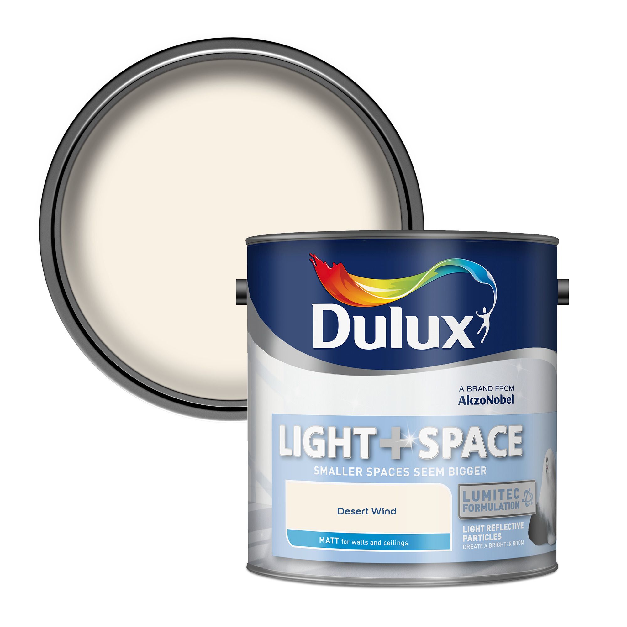 Dulux Light + Space Desert Wind Matt Wall paint, 2.5L