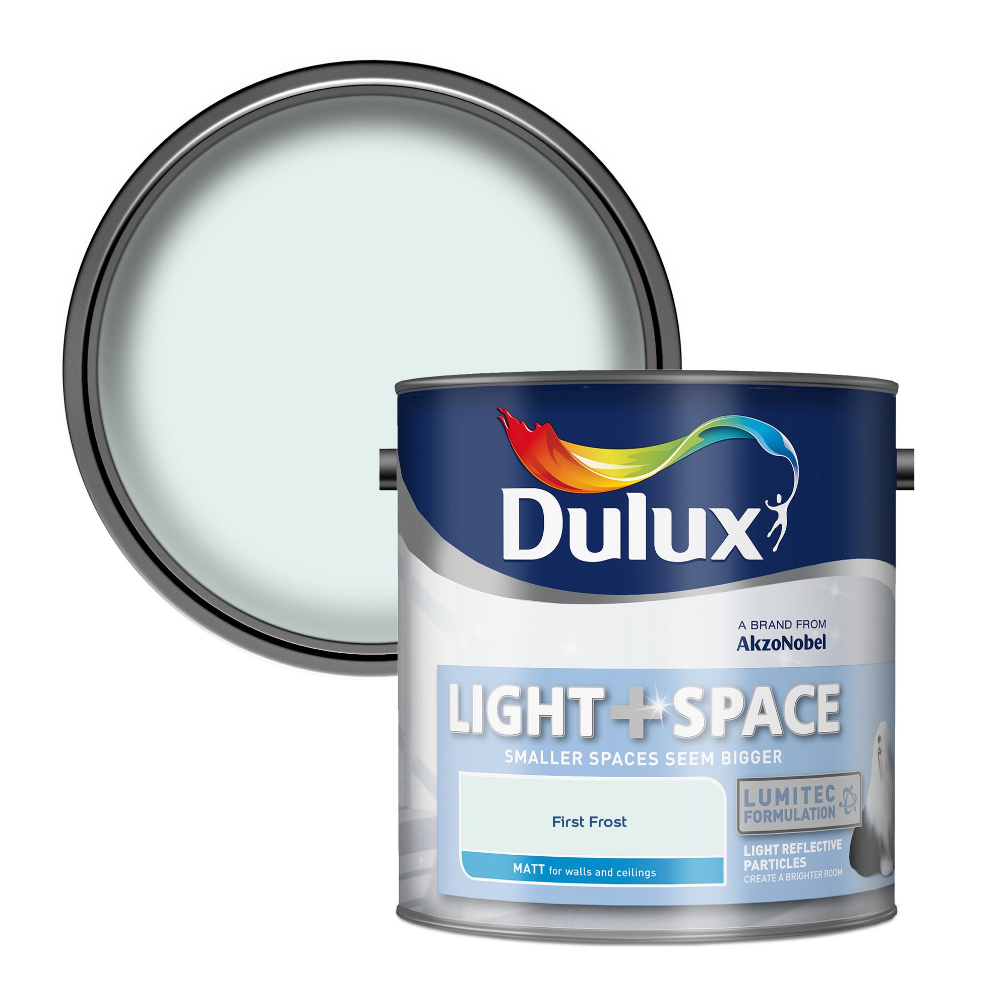 Dulux Light + Space First Frost Matt Wall paint, 2.5L