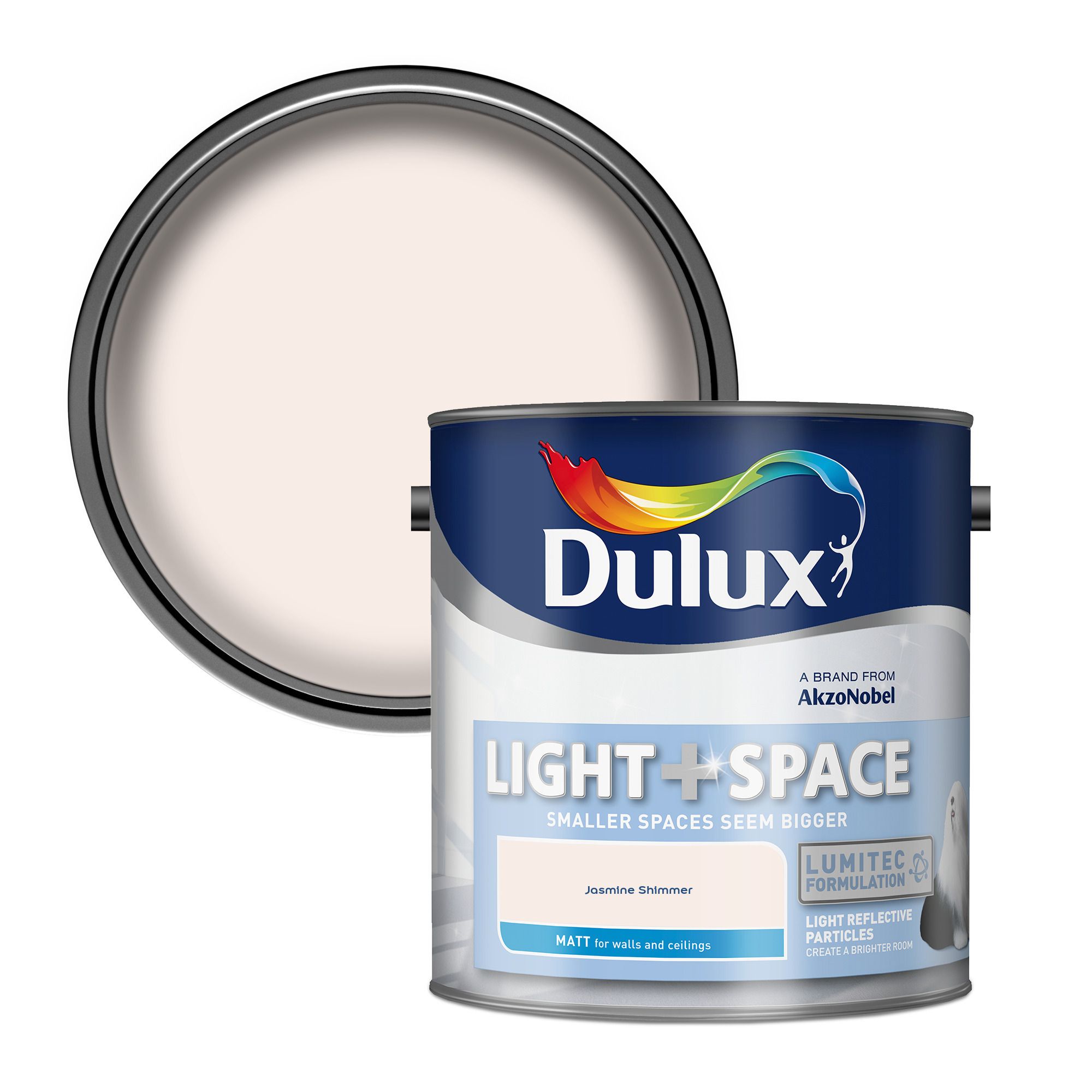 Dulux Light + Space Jasmine Shimmer Matt Wall paint, 2.5L