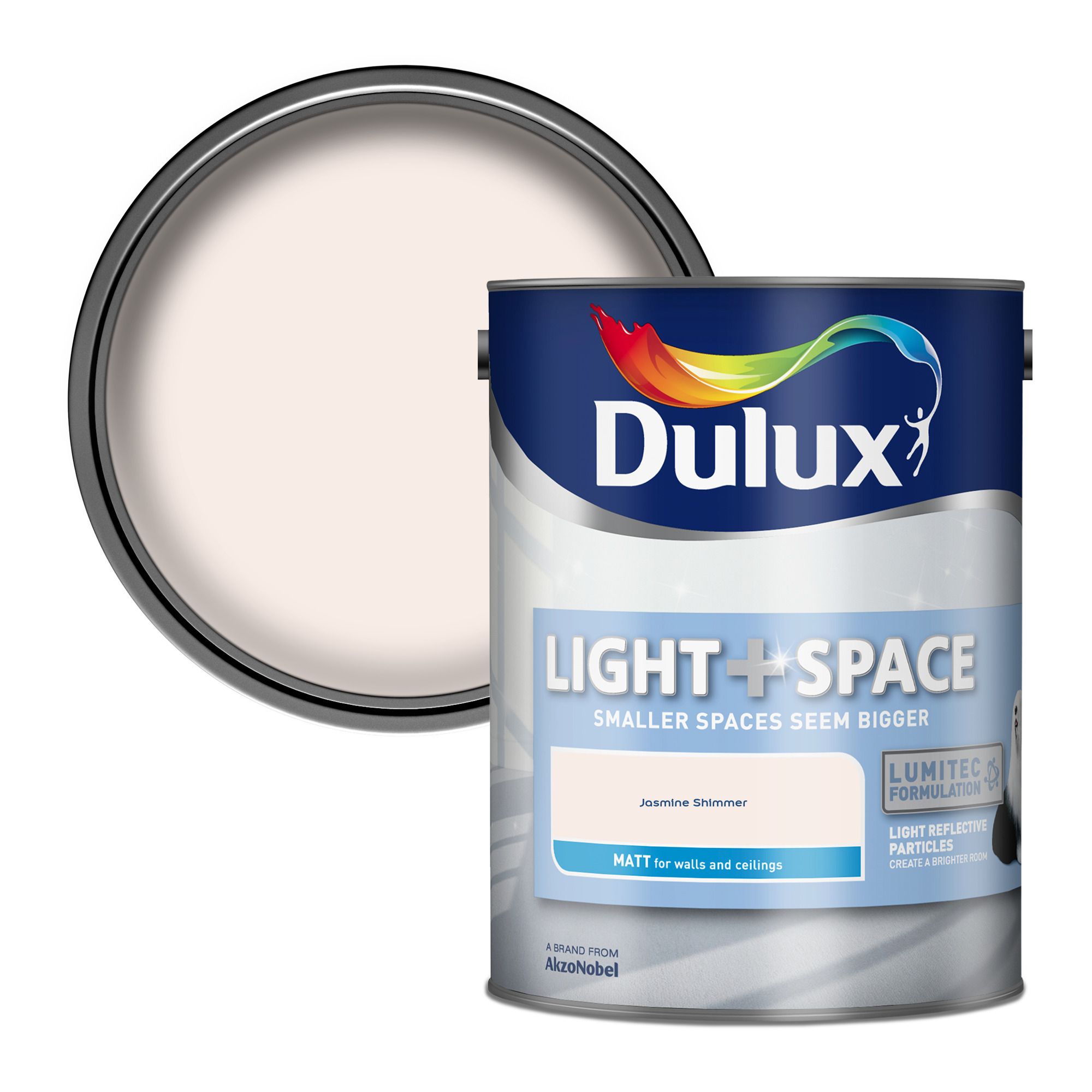 Dulux Light + Space Jasmine Shimmer Matt Wall paint, 5L