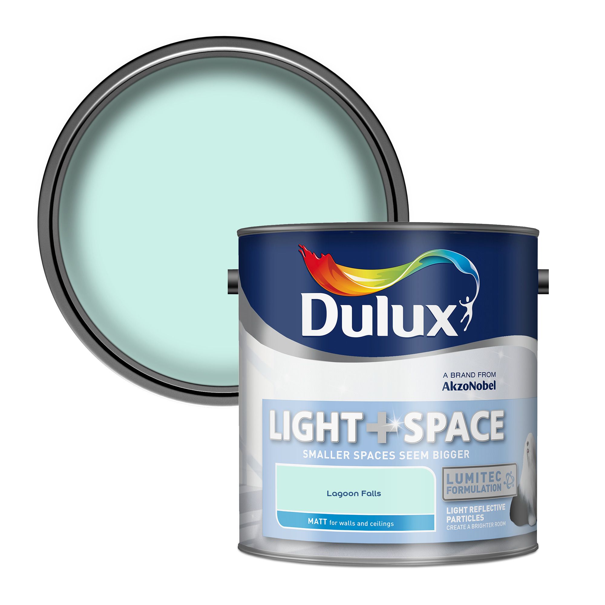 Dulux Light + Space Lagoon Falls Matt Wall paint, 2.5L