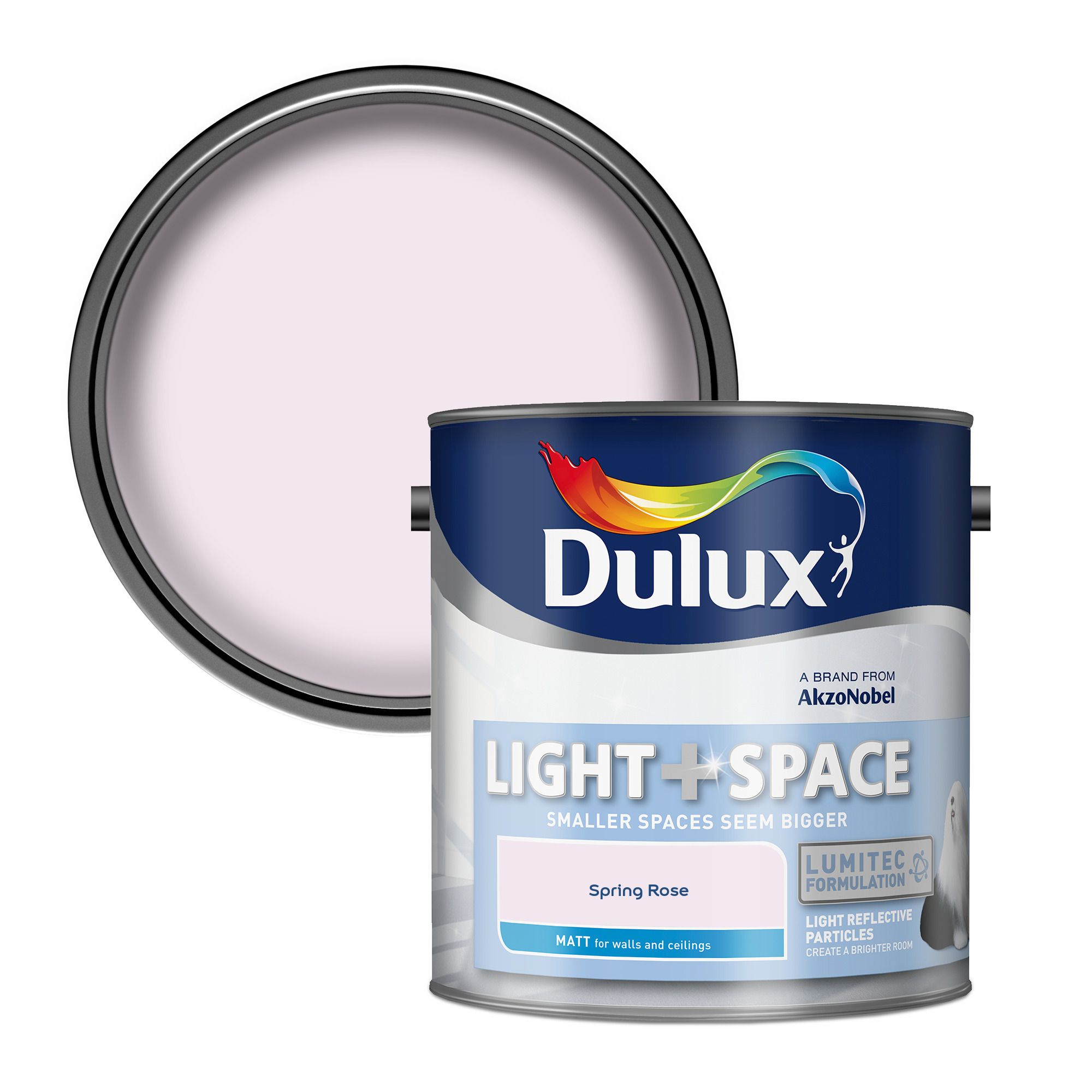 Dulux Light + Space Spring Rose Matt Wall paint, 2.5L