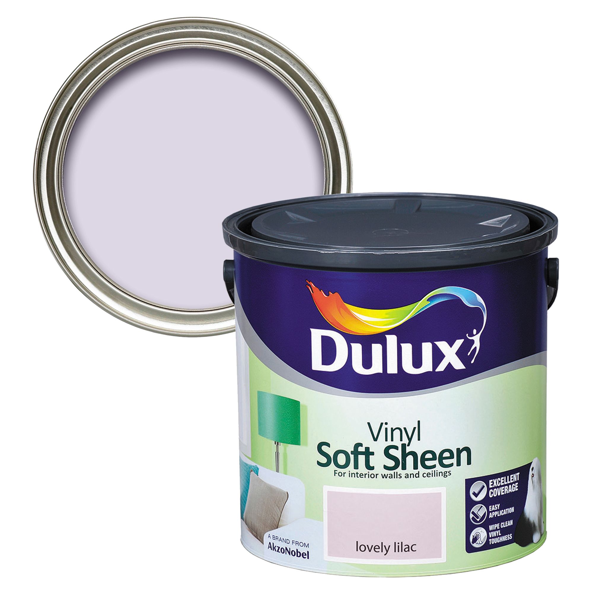 Dulux Lovely lilac Soft sheen Emulsion paint, 2.5L | DIY at B&Q