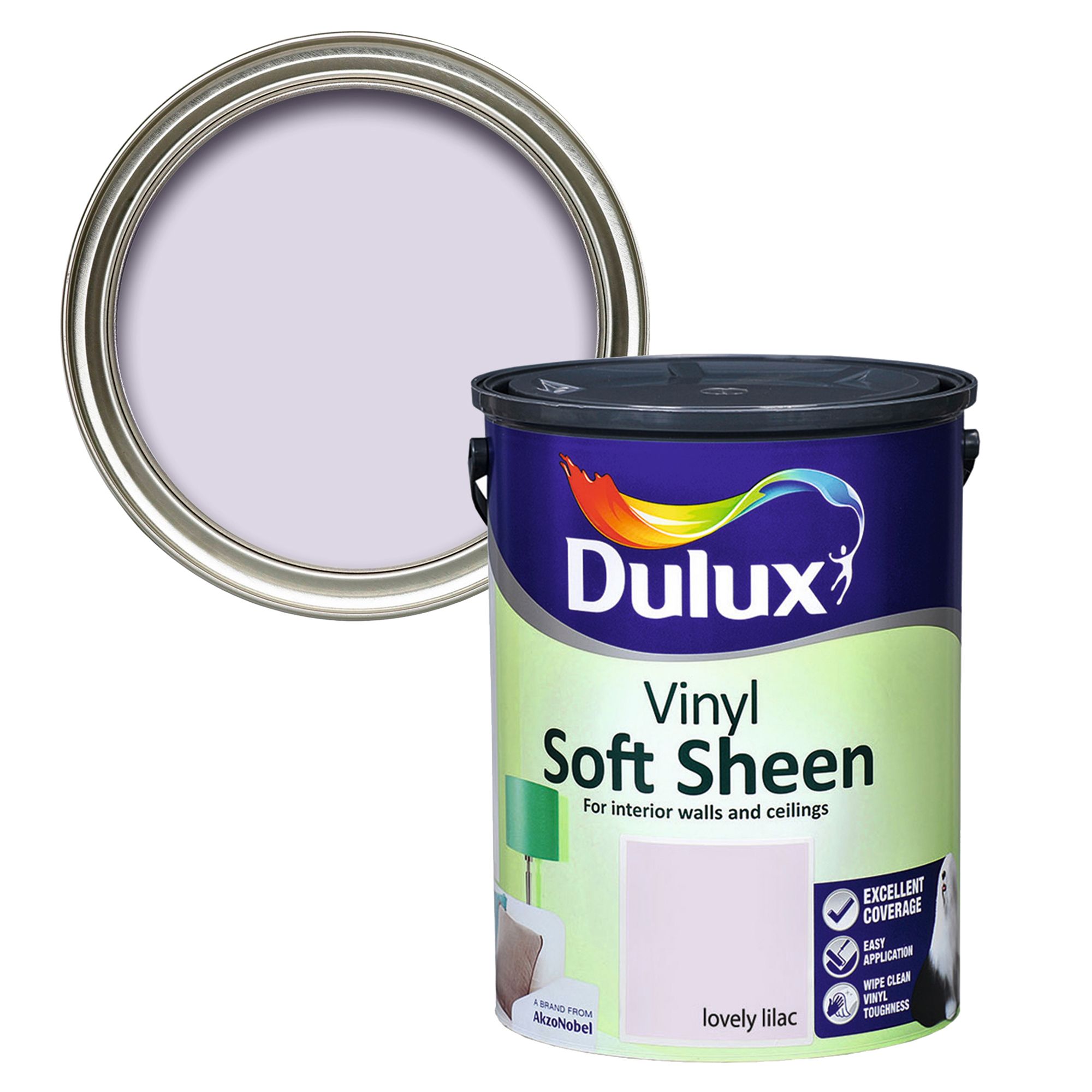 Dulux Lovely lilac Soft sheen Emulsion paint, 5L