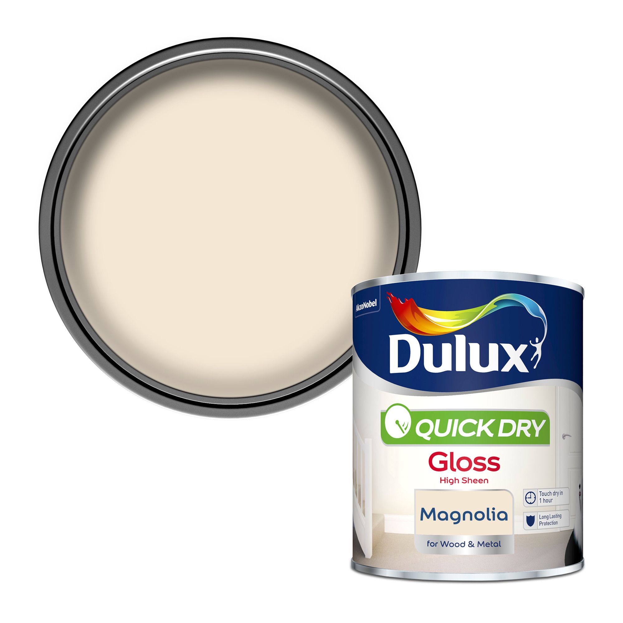 Dulux Magnolia Gloss Metal & wood paint, 750ml