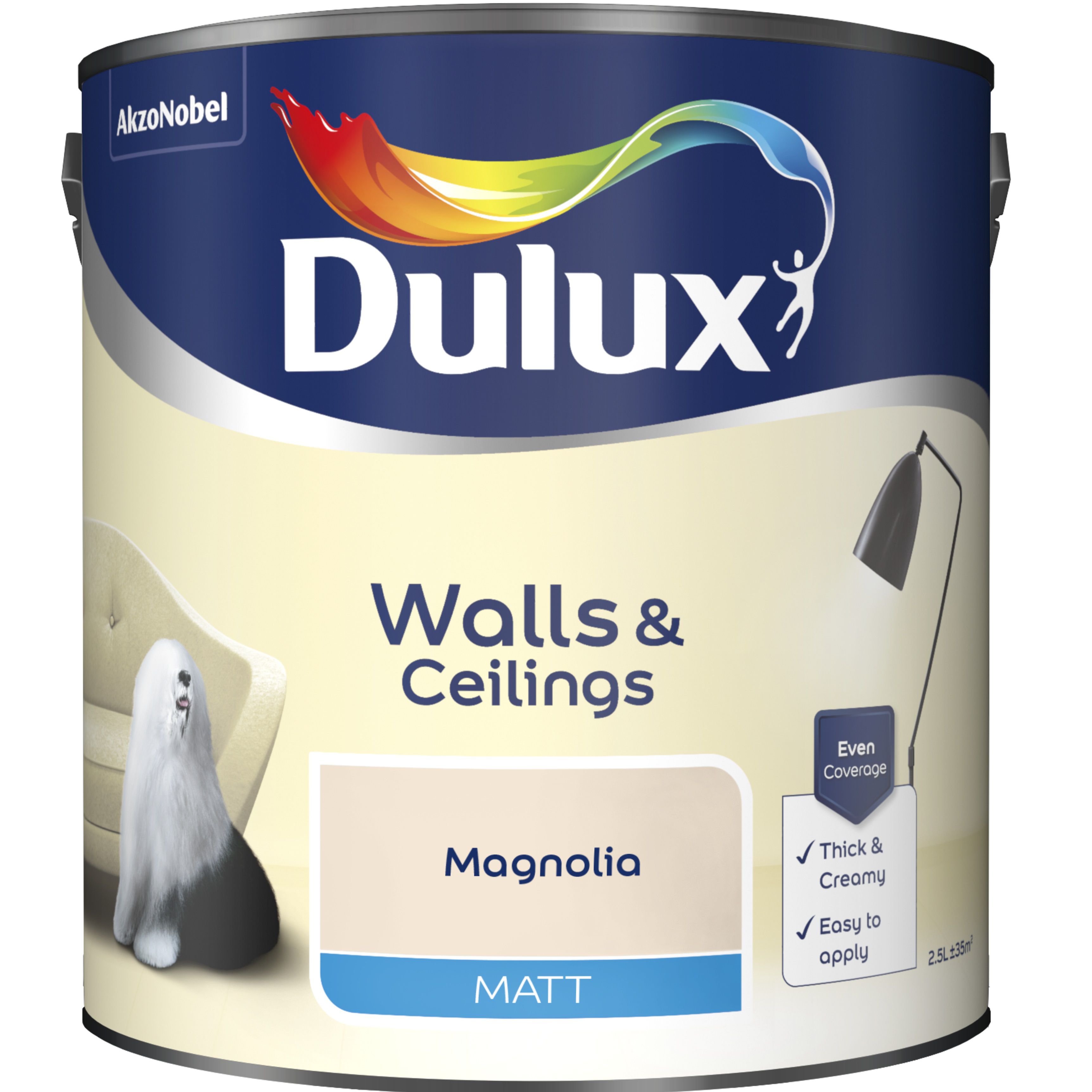 Dulux Magnolia Matt Emulsion Paint 2 5l Diy At B Q