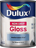 Dulux Mediterranean blue Gloss Metal & wood paint, 750ml