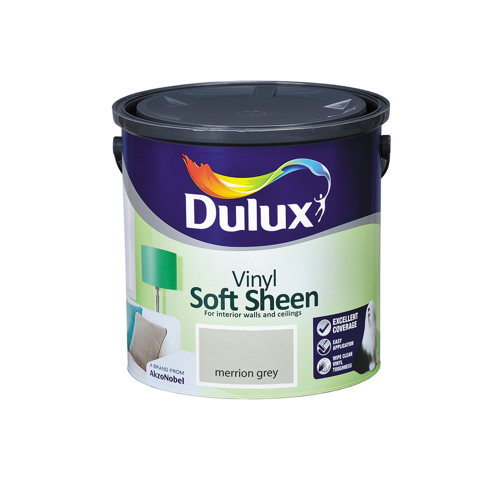 Dulux Merrion grey Soft sheen Emulsion paint, 2.5L