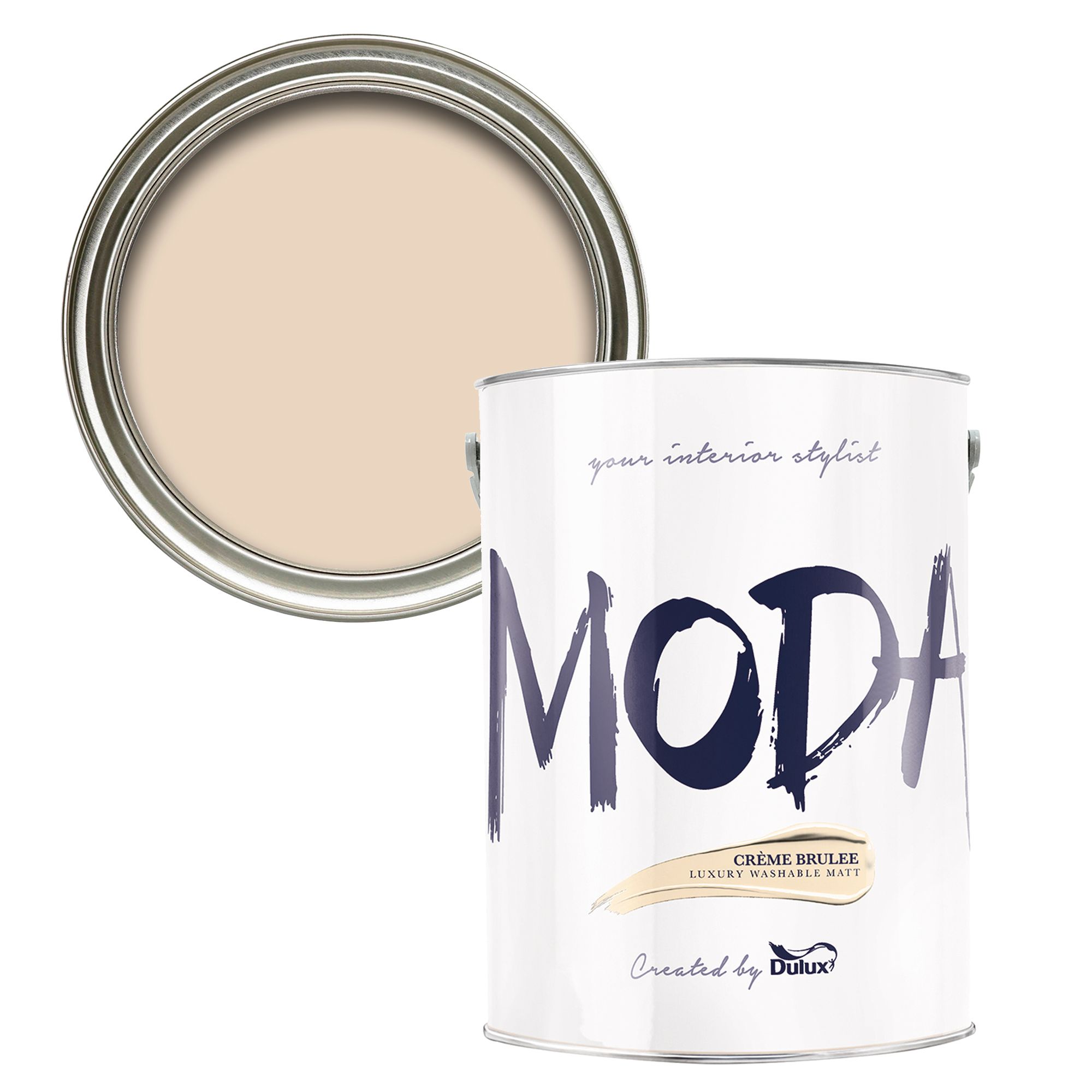 Dulux Moda Crème brulee Flat matt Emulsion paint, 5L