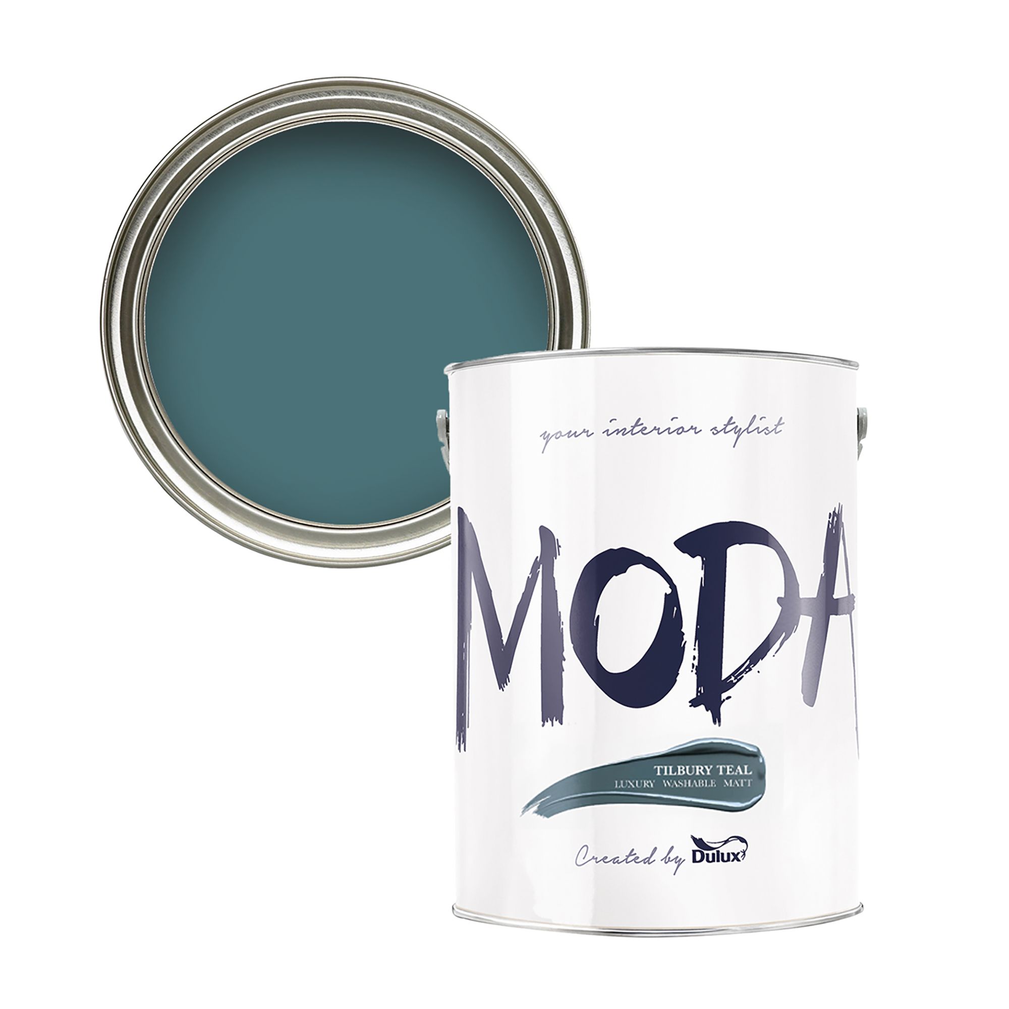 Dulux MODA Tilbury Teal Matt Emulsion paint, 5L | DIY at B&Q