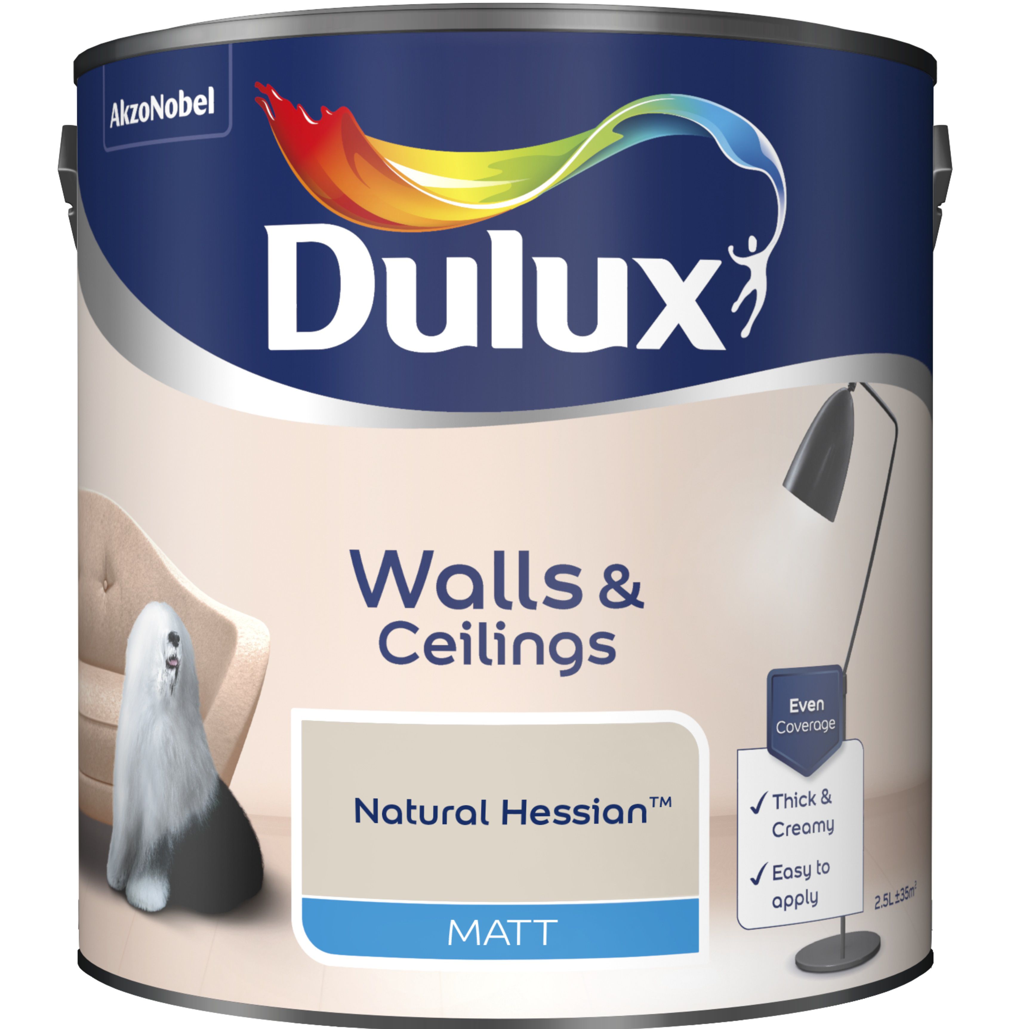 Dulux Natural hessian Matt Emulsion paint 2.5L | DIY at B&Q