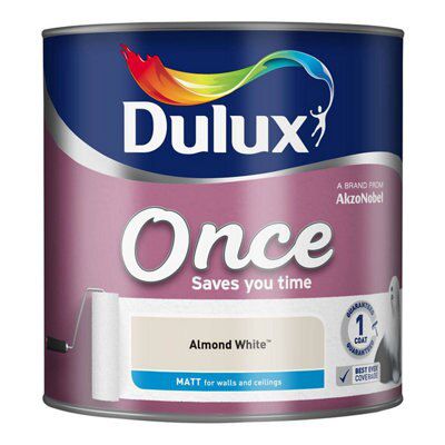 Dulux Once Almond white Matt Emulsion paint, 2.5L
