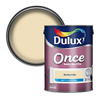 Dulux Once Buttermilk Matt Emulsion paint, 5L