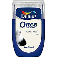 Dulux Once Jasmine white Matt Emulsion paint, 30ml Tester pot