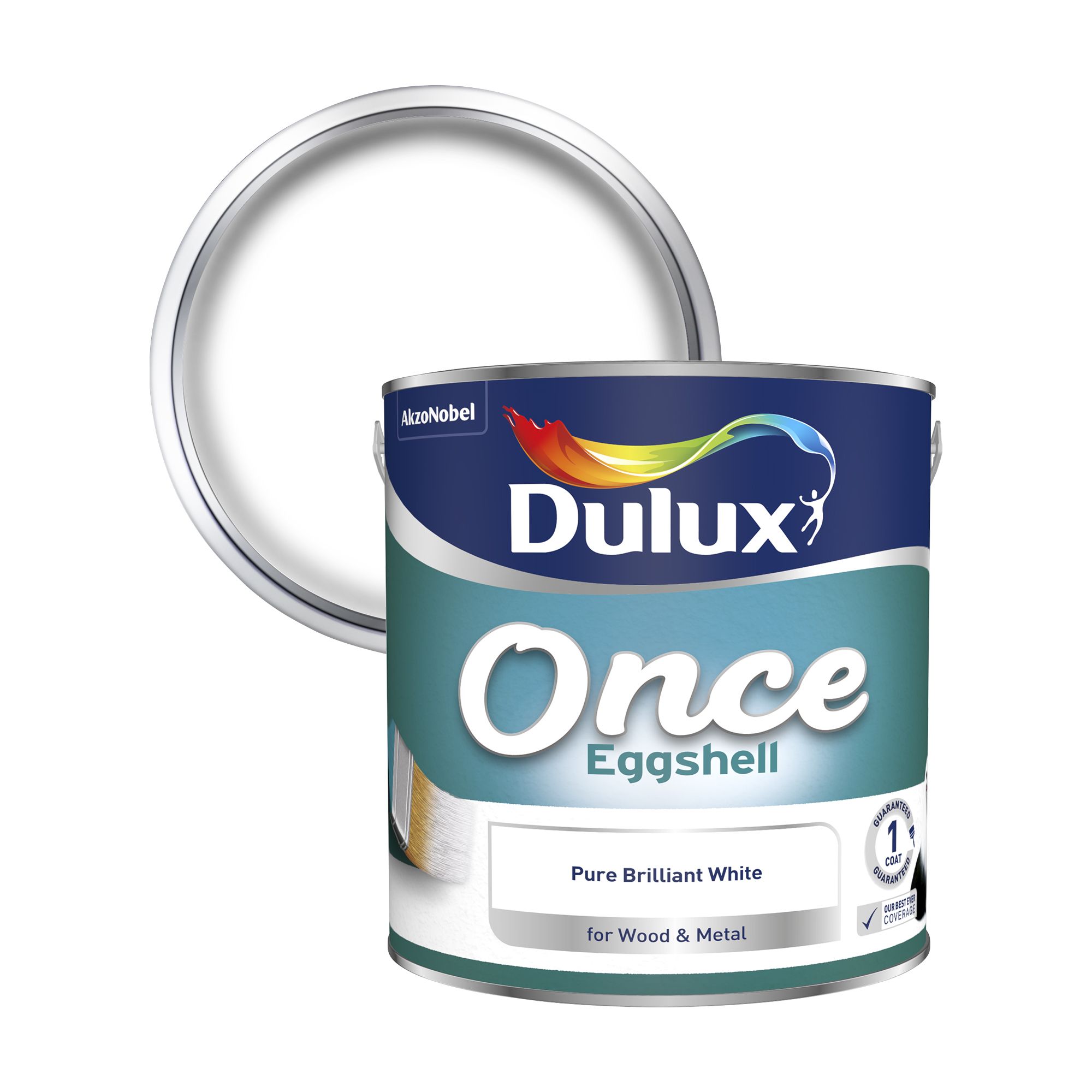 Wickes One Coat Satin Wood & Metal Paint - Pure Brilliant White - 750ml