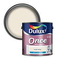 Dulux Once Vanilla white Matt Emulsion paint, 2.5L