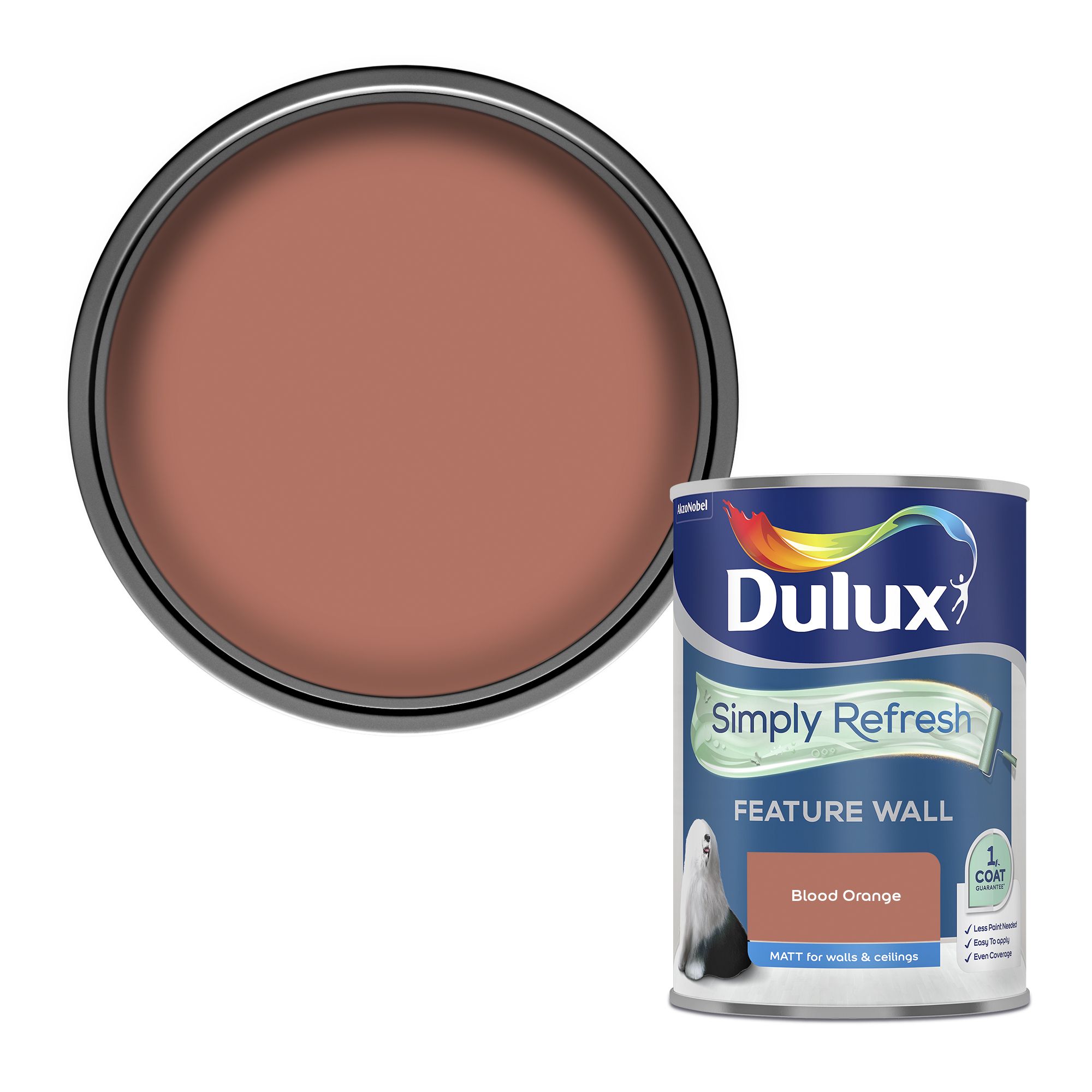 Dulux One Coat Blood Orange Matt Emulsion Paint 1 25l~5010212659731 02c?$MOB PREV$&$width=768&$height=768