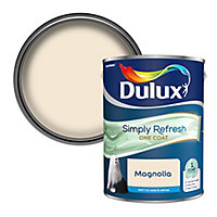 Dulux One coat Magnolia Matt Emulsion paint, 5L