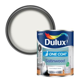 Dulux One Coat Pure Brilliant White Satinwood Metal & wood paint, 750ml