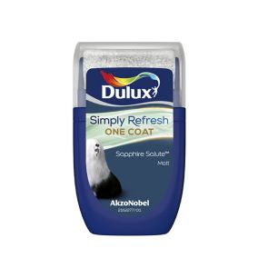 Dulux One coat Sapphire salute Matt Emulsion paint, 30ml Tester pot