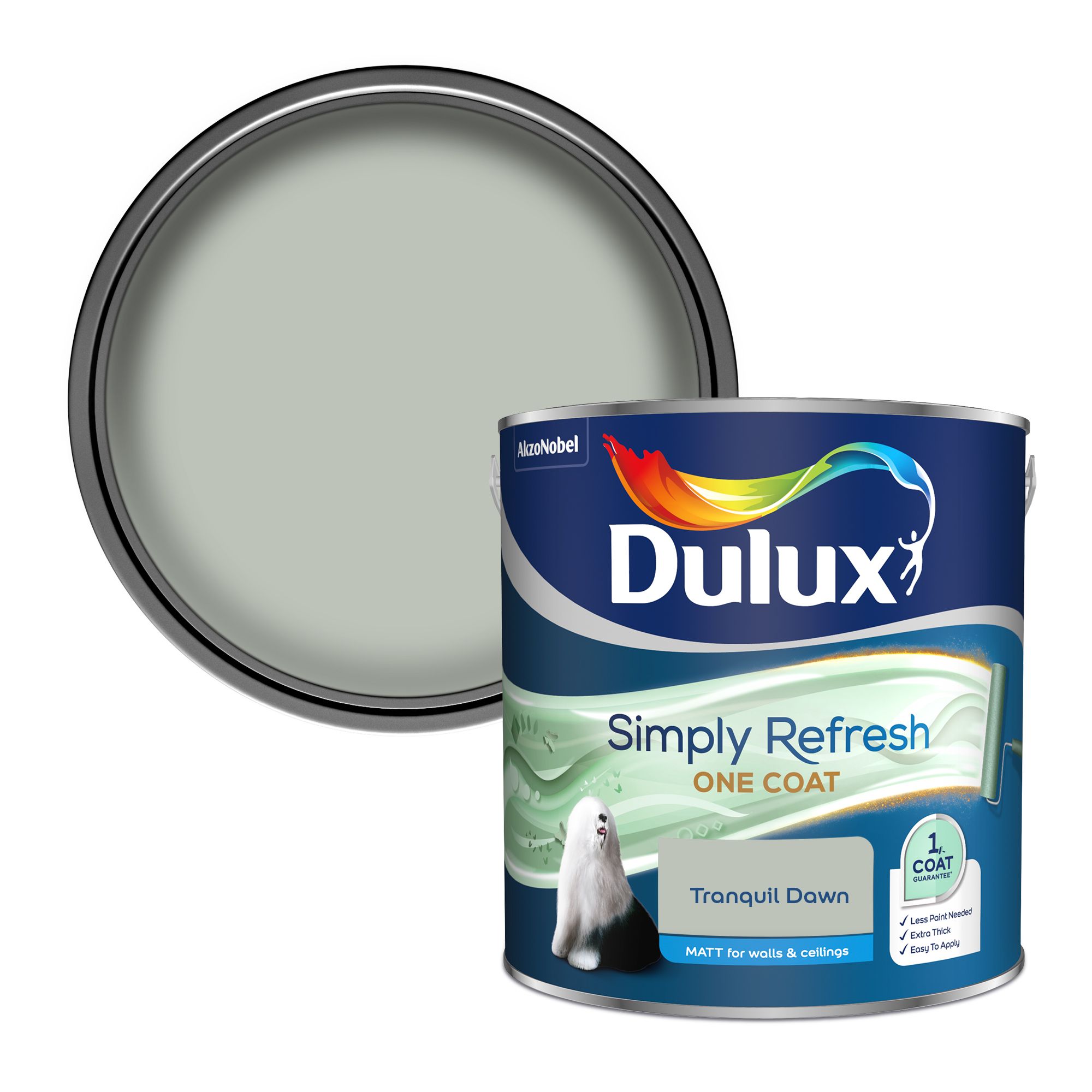Dulux One coat Tranquil dawn Matt Emulsion paint, 2.5L DIY at B&Q