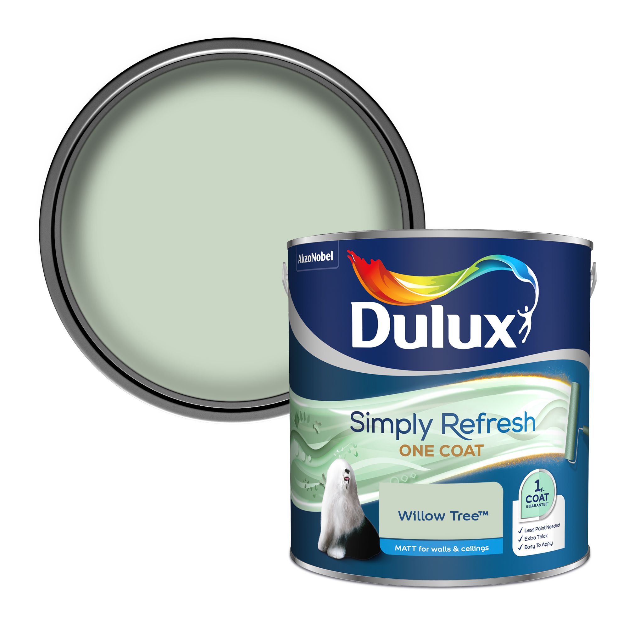 Buy Dulux One coat Willow tree Matt Emulsion paint, 2.5L DIY at B&Q