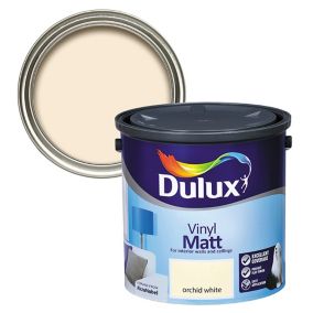 Dulux Orchid white Vinyl matt Emulsion paint, 2.5L