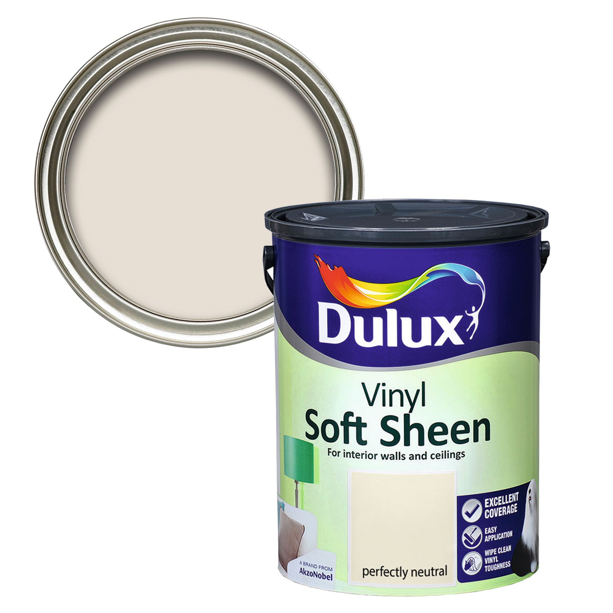 Dulux Perfectly neutral Soft sheen Emulsion paint, 5L