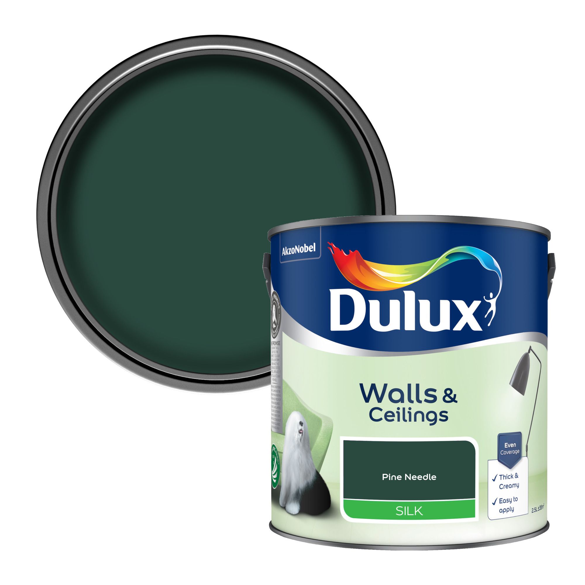 Dulux Pine Needle Silk Wall & ceiling Emulsion paint, 2.5L