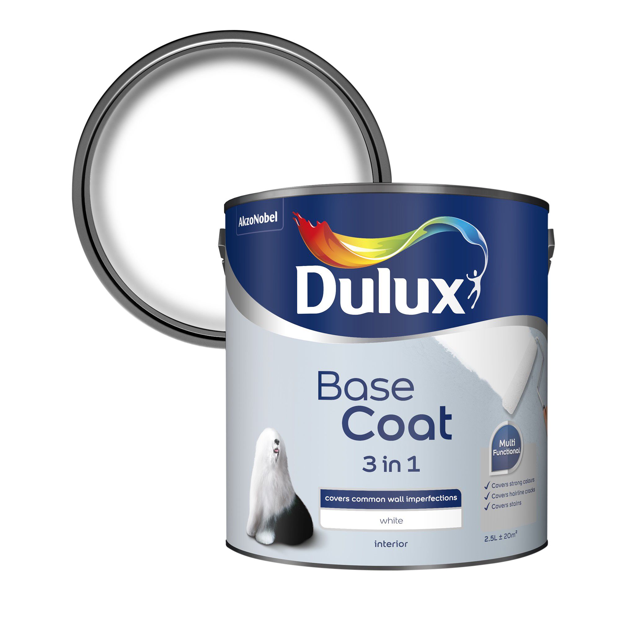 Dulux Problem walls White Multi-surface Basecoat, 2.5L