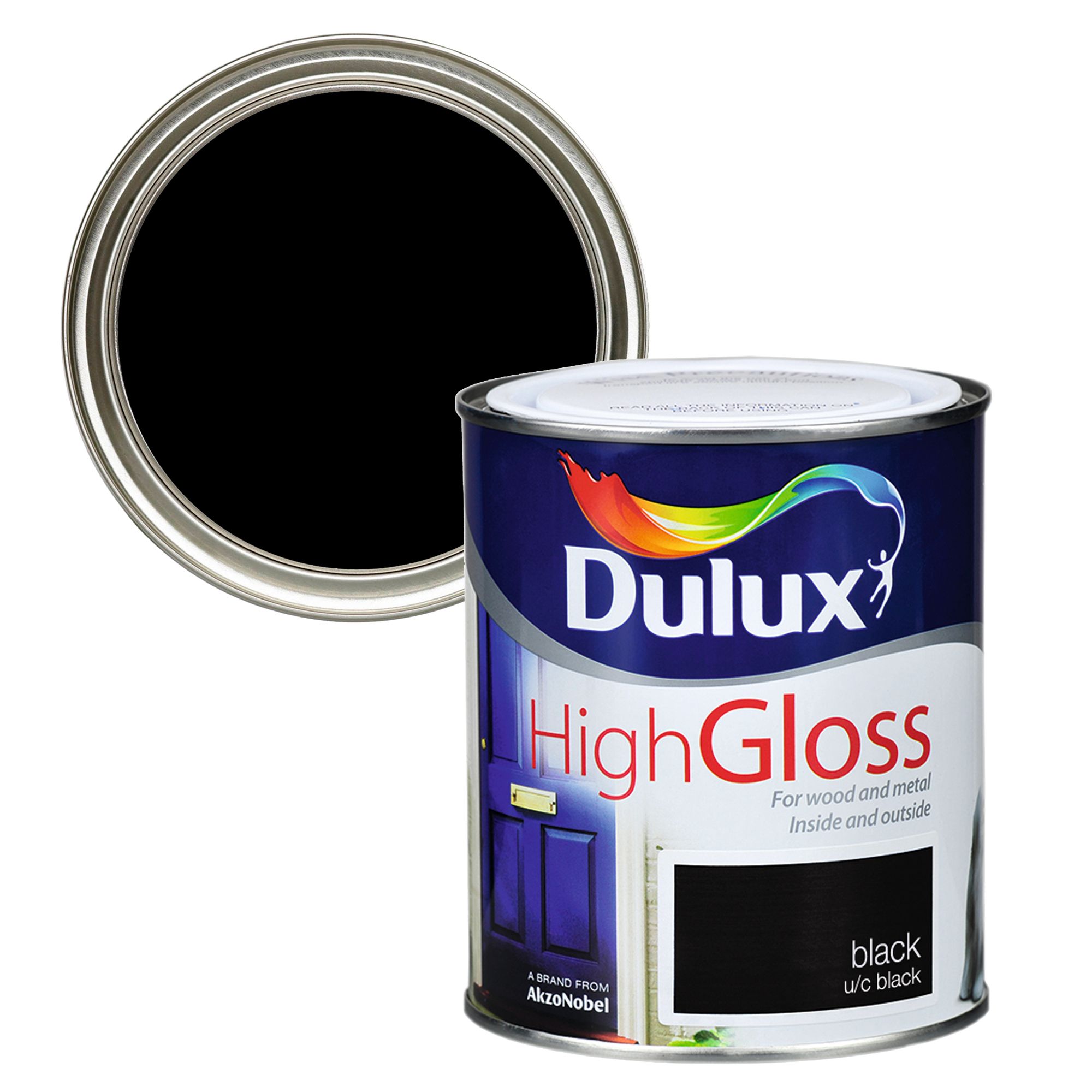 Dulux Professional Black High gloss Metal wood paint 750ml