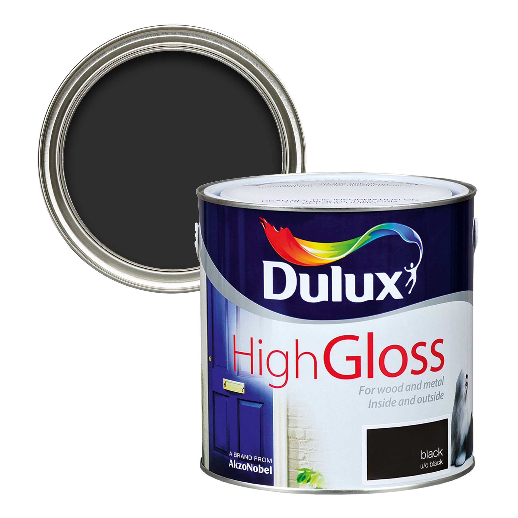 Dulux Professional Black High gloss Trim paint, 2.5L DIY at B&Q