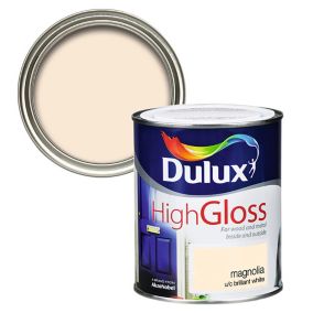 Dulux Professional Magnolia High gloss Metal & wood paint, 750ml