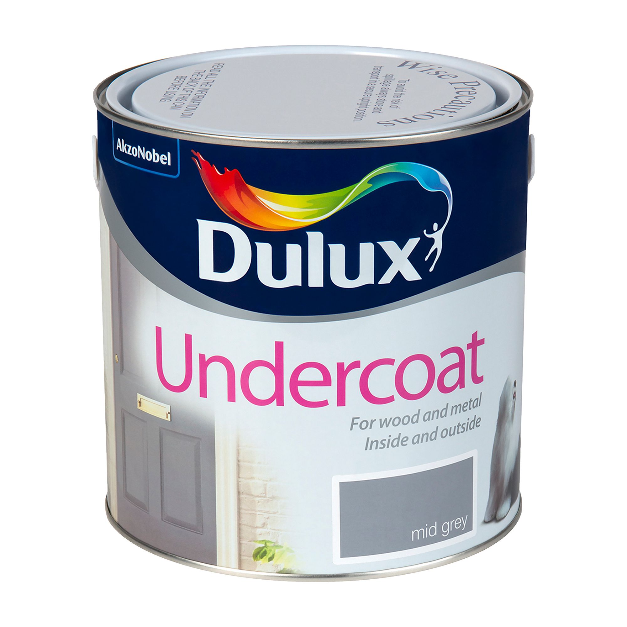 Dulux Professional Mid grey Matt Multi-surface Metal & wood Undercoat, 2.5L