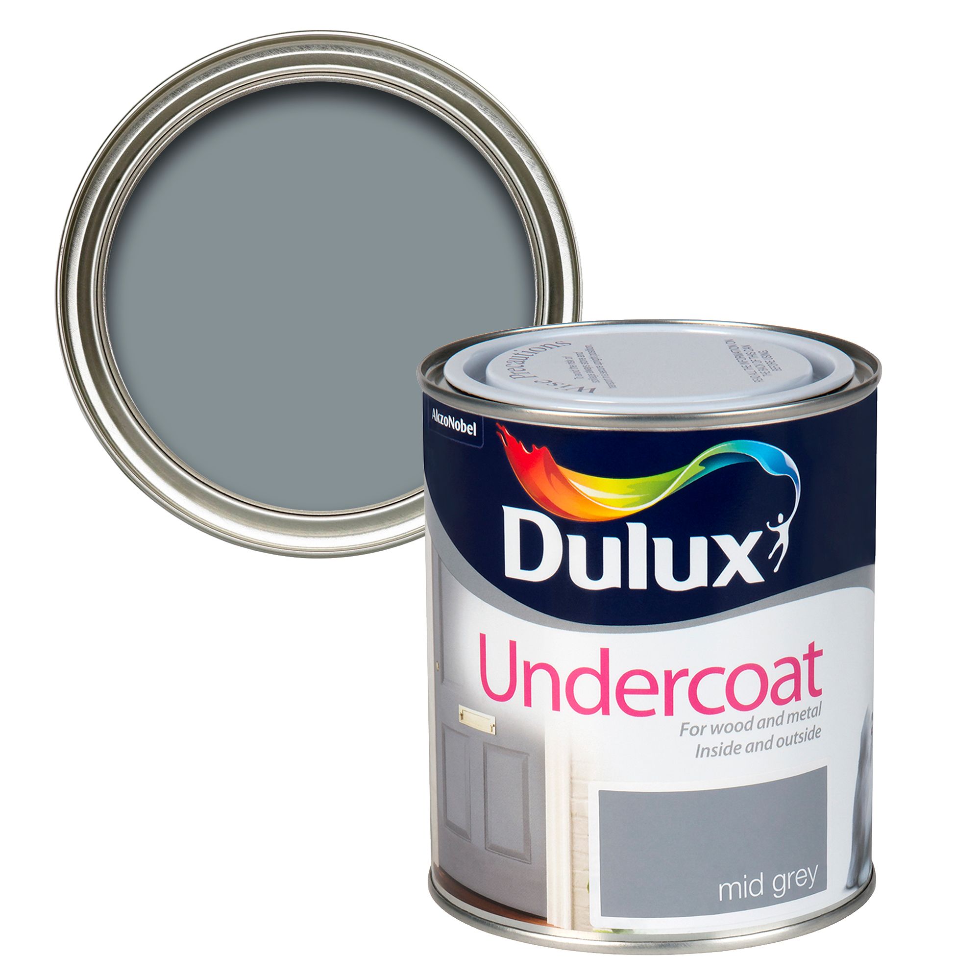 Dulux Professional Mid grey Matt Multi-surface Metal & wood Undercoat, 750ml