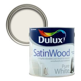 Dulux Professional Satinwood White Mid sheen Metal & wood paint, 2.5L