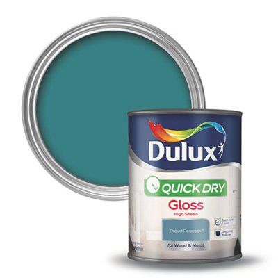 Dulux Non-drip Pure brilliant white Gloss Metal & wood paint, 750ml
