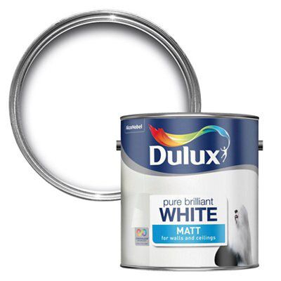 Dulux Pure Brilliant White Matt Emulsion Paint, 2.5L | DIY At B&Q