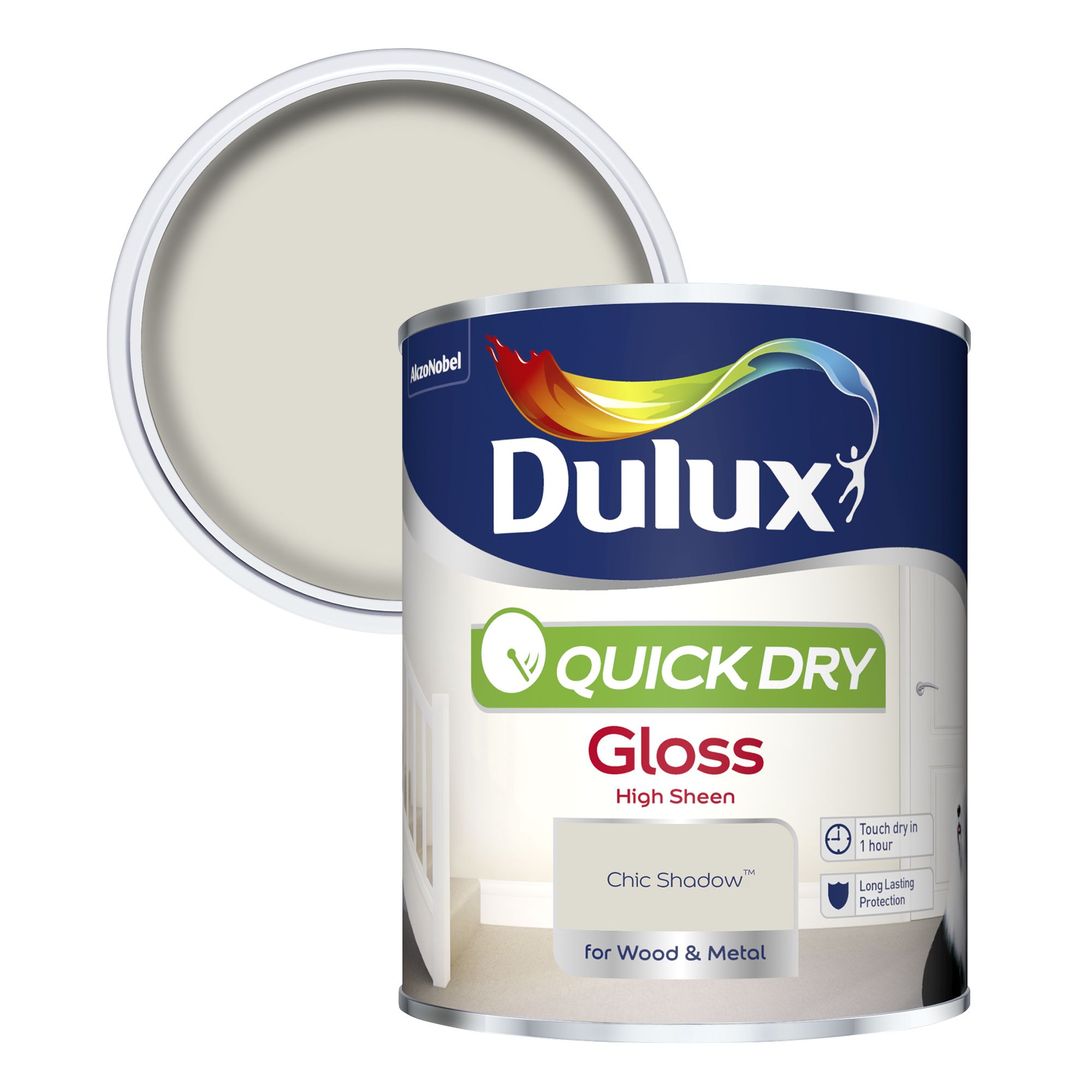 Dulux Quick dry Chic shadow Gloss Metal & wood paint, 0.75L DIY at B&Q