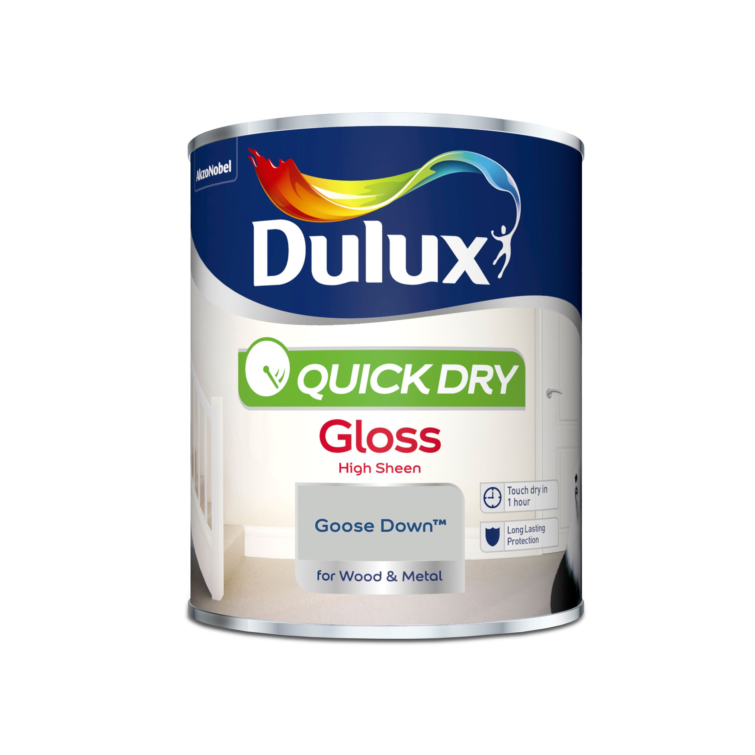 Dulux Quick dry Goose down Gloss Metal & wood paint, 750ml