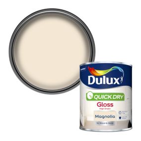 Dulux Quick dry Magnolia Gloss Metal & wood paint, 0.75L